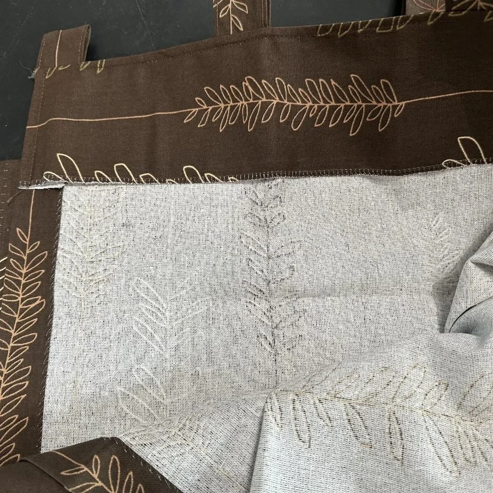 Curtain Panels Tab Top Brown Modernist Leaves Botanical 34